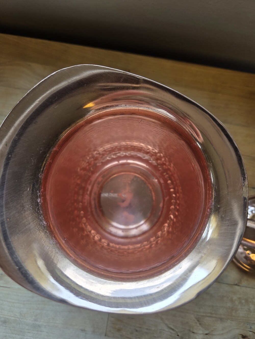 Copper Water Hammered Water Pitcher with Lid - Picture 5 of 9